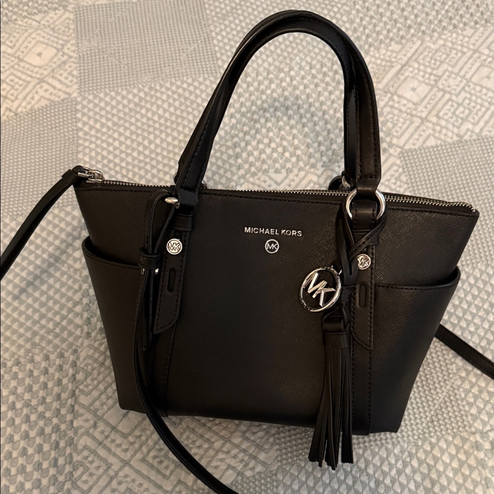 Michael Kors Sullivan small black Saffiano leather tote